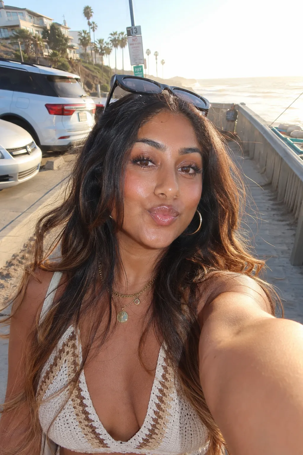 Coastal sunset selfie.